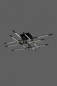 Lampadario da soffitto 12 nero matto led 48w 3840lm 3000k dimmerab...