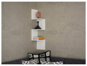 Libreria a parete bianca con mensole Corner - Furny Home