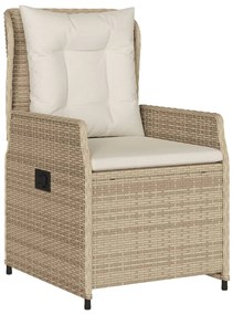 Set da pranzo da giardino 9 pz con cuscini beige in polyrattan