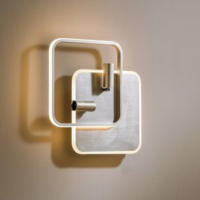 Lucande Tival plafoniera LED angolare 43cm, nichel