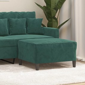 Poggiapiedi Verde Scuro 70x55x41 Cm İn Velluto /