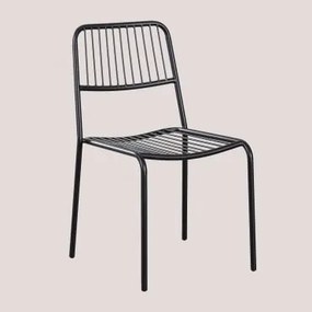 Confezione da 2 sedie da giardino impilabili Elton Nero - Sklum