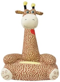 Poltrona in Peluche per Bambini Girafa Marrone