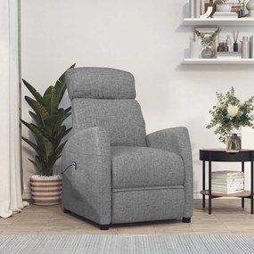 Poltrona Alzapersona Grigio Chiaro Tessuto /