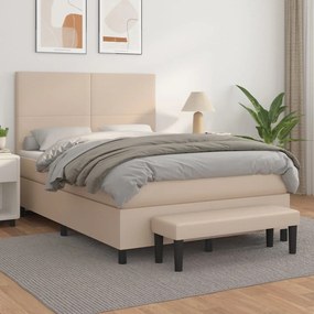 Giroletto A Molle Con Materasso Cappuccino 140x200cm Similpelle /