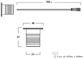 Faretto LED 3W RGB DMX512 per Piscine e Fontane IP68 - Professional Colore RGB