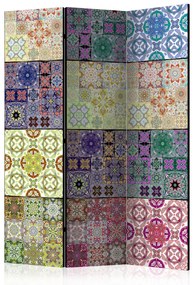 Paravento separè Corno dell'abbondanza - texture geometrica di mosaico con motivi creativi