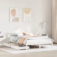 Letto senza Materasso Bianco 150x200 cm Legno Massello di Pino 3301639