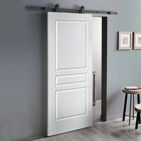 Porta scorrevole reversibile Chelsea in mdf bianco, L 93 x H 212 cm, con binario Indus