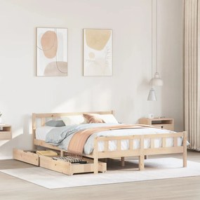 Letto senza materasso 150x200 cm in legno massello di pino