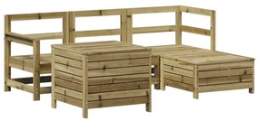 Set divani da giardino 5 pz in legno impregnato di pino