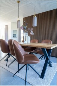 Sedie da pranzo marrone cognac in un set di 2 pezzi Monte - House Nordic