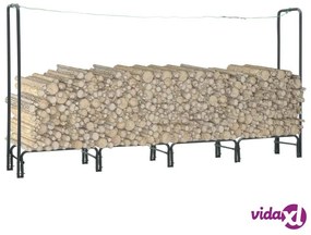 vidaXL Rastrelliera per Legna da Ardere Antracite 240x35x120cm Acciaio