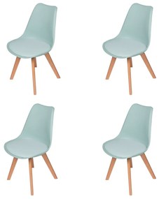 SET 4 SEDIE NEW TOWER WOOD ACQUAMARINA