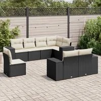 Set Divani da Giardino con Cuscini 8 pz Nero in Polyrattancod mxl 92742