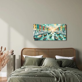 Quadro su tela – Canale veneziano pieno di vita e colori