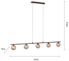 Paul Neuhaus 2040-48 - Lampadario a sospensione con filo GRETA 5xG9/40W/230V