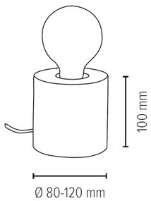 Spot-Light 76911151 - Lampada da tavolo TRABO 1xE27/25W/230V