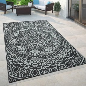 Tappeto di Design per interni ed esterni Oriental  Colore Nero, Dimensioni cm 160x220