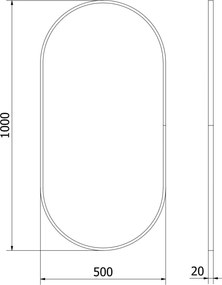 Mexen Loft specchio da bagno ovale 100 x 50 cm, cornice dorata - 9851-100-050-000-50
