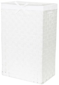 Cesto da bucato bianco con coperchio Cesto da bucato in lino, altezza 60 cm - Compactor