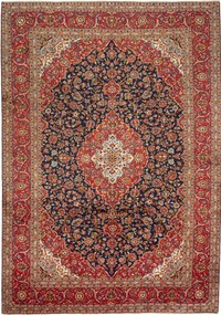 Kashan Tappeto persiano 250x360 Blu (Iran) Annodato A Mano
