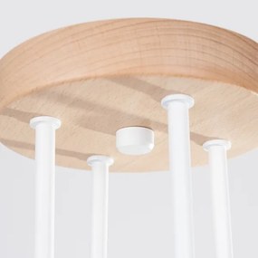 Sollux SL.1665 - Lampadario a plafone TIMBO 4xE27/15W/230V bianco/beige/faggio