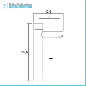 Miscelatore lavabo alto acciaio spazzolato e piletta click-clack York