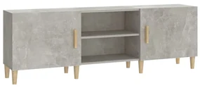 Mobile porta tv grigio cemento 150x30x50cm in legno multistrato