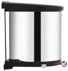 vidaXL Pattumiera da Incasso per Cucina in Acciaio Inossidabile 12 L