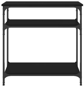 Tavolino consolle nero 75x29x75 cm in legno multistrato