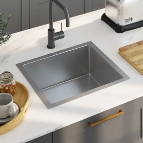 Lavello Da Cucina Lavorato A Mano İn Acciaio Inox /