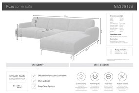 Divano angolare grigio antracite, angolo sinistro Puzo - MESONICA