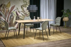 Tavolo Gulian allungabile in rovere/nero - L140-180 x L80 x H76