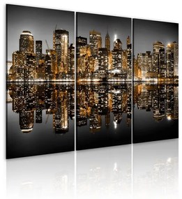 Quadro Mare di luci  NYC  Colore Grigio, Dimensioni e Misure 120x80