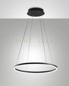 Leo sospensione nera a led 36w 3000k 3780lm d.60cm on/off