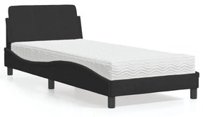 Letto Con Materasso Nero 80x200 Cm İn Velluto /
