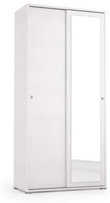 Armadio per vestiti con porta scorrevole bianco L 90 x P 45 x H 195 cm