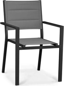 Set Da Pranzo Per Esterni Tavolo In Alluminio Allungabile 90x160-240 Cm + 8 Sedie Antracite