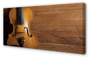 Quadro su tela Violino sul legno 100x50 cm