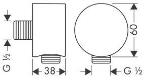 Uscita a muro round raccordo cromo Hansgrohe AXOR Starck  27451000