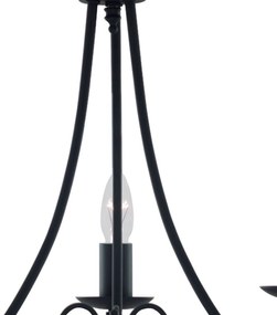 Lampadario Industrial-Nordico Maypole Acciaio Nero 3 Luci E14