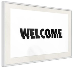 Poster  Welcome  Cornice Quadri Cornice d'oro con passe-partout, Larghezza x Altezza Home decor 60x40