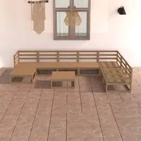 Set Divani da Giardino 8 pz Marrone Miele in Massello di Pino 3075712