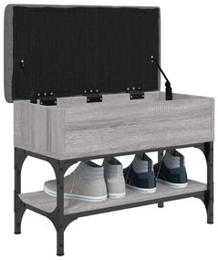 Panca porta scarpe grigio sonoma 62x32x45 cm legno multistrato