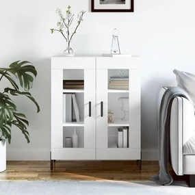 Credenza Bianca 69,5x34x90 Cm İn Legno Multistrato /