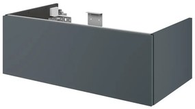 Mobile da bagno sotto lavabo SENSEA Neo grigio laccato lucido L 90 x H 32 x P 48 cm 1 cassetto, lavabo non incluso