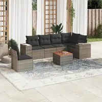 Set Divani da Giardino 7 pz con Cuscini Grigio in Polyrattancod mxl 90430