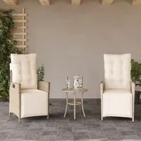 Sedie da Giardino Reclinabili 2 pz con Poggiapiedi Polyrattan 365292