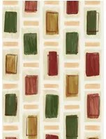 Geometrische Tapete Ornements von Elitis - Beige/ Grün